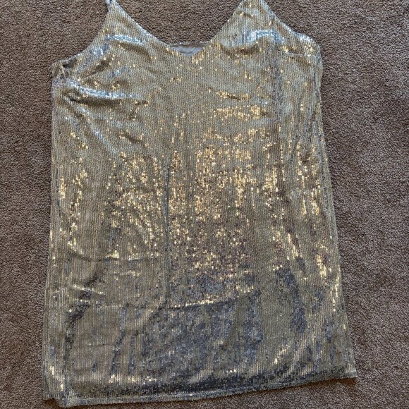 Silver sequined mini dress - Picture 2 of 3
